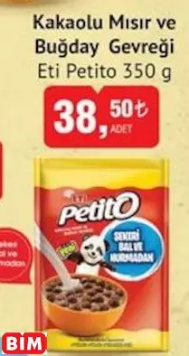 ETİ PETİTO  KAKAOLU MISIR VE BUĞDAY GEVREĞİ